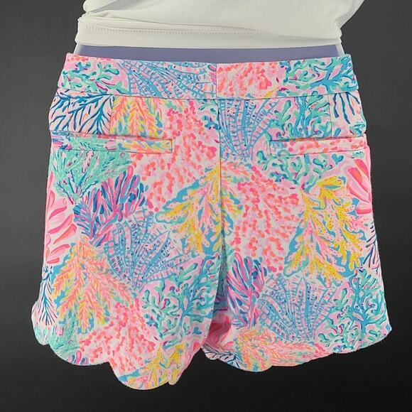 Lilly Pulitzer women Buttercup knit Shorts Splash Dance Sz 6 Resort Wear Beachy - Picture 3 of 10